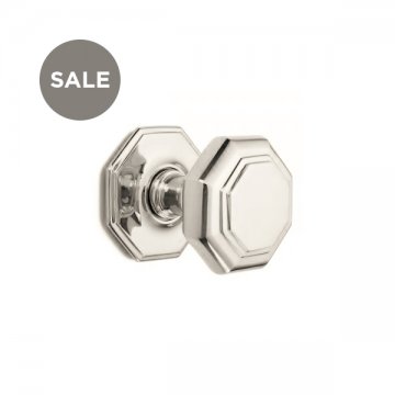 Flat Octagonal Centre Door Knob 102mm Knob, 102mm Rose