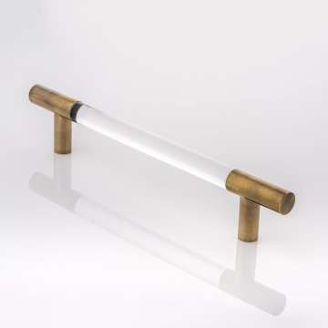 ICE solid brass and perspex door pull handle 