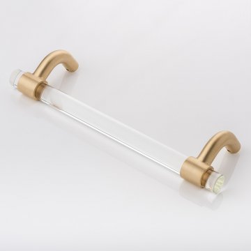 COLLETT ZARZYCKI cranked solid brass & glass door pull handle 