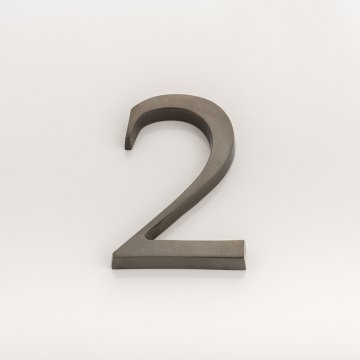 Solid brass numeral (2) 