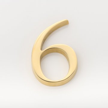 Solid brass numeral (6)