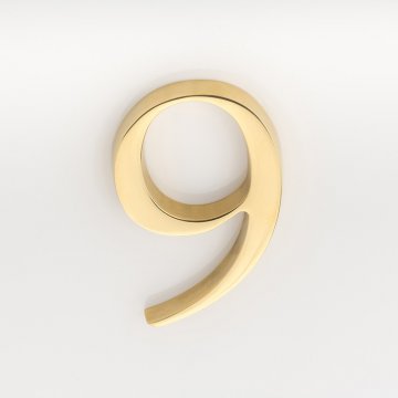 Solid brass numeral (9) 