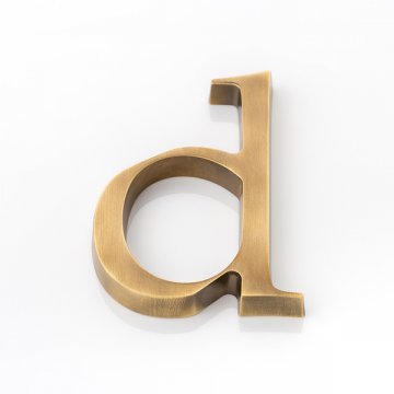 Solid brass door letter (d)