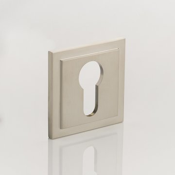 Solid brass Euro Cylinder Profile Square Stepped Escutcheon