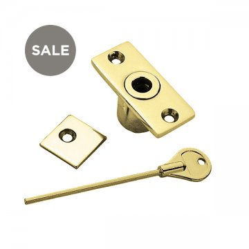 Sash window stop with Nickel key