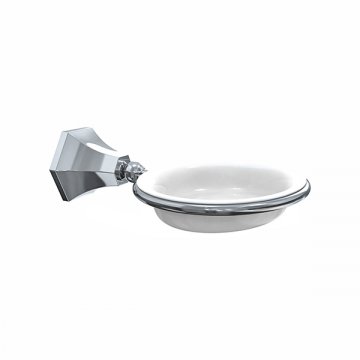 Deco wall-mounted porcelain soap dish and holder