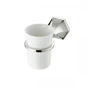 Deco porcelain tumbler and holder