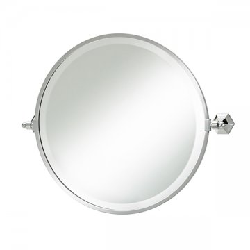 Deco round tilting bathroom mirror with metal frame 533 dia (643w incl. brackets)