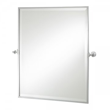 Rectangular tilting bathroom mirror with frame 762h x 610w (720w incl. brackets)