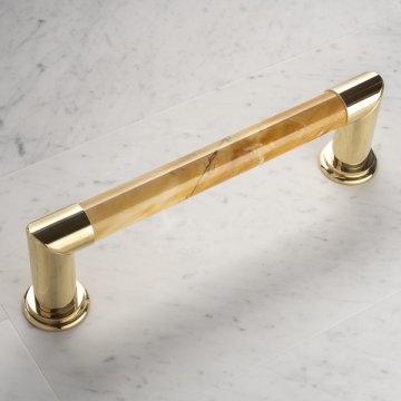 Giallo Sienna Marble Towel Rail 600mm. Heated or Unheated.