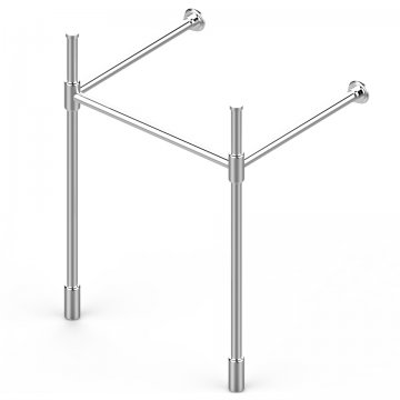 Art Deco single 2 leg wall mounted basin stand. Contemporary joints & tubular feet. W505 x D445 x H780