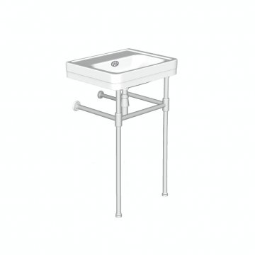 Soho two leg basin stand for 500mm Soho basin. Contemporary joints, stepped feet.