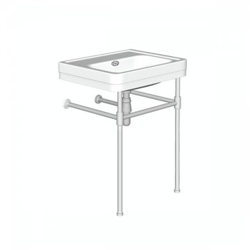 Soho two leg basin stand for 600mm Soho basin. Contemporary joints, stepped feet.