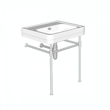Soho two leg basin stand for 700mm Soho basin. Contemporary joints, stepped feet.