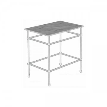 Traditional 4 leg freestanding basin stand for benchtop. Ball feet W750 x D480 x H880 