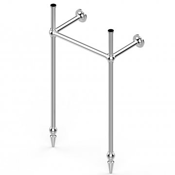 Art Deco single 2 leg wall mounted basin stand. Traditional ball joints & pointed feet. W400 x D230 x H830