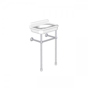 Rockwell two leg basin stand for 480mm cloakroom basin. Trad joints, ball feet.
