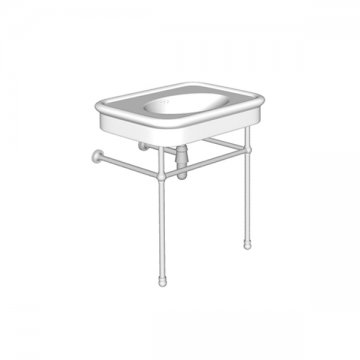 Rockwell two leg basin stand for 750mm Rockwell basin. Trad joints, ball feet.