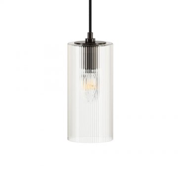 MONTGOMERY solid brass pendant ceiling light with fine fluted glass shade