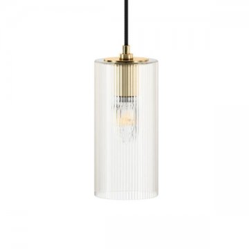 MONTGOMERY solid brass pendant ceiling light with fine fluted glass shade