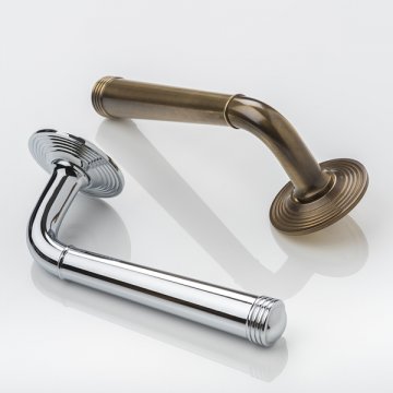 HURLEIGH solid brass door lever handle with reeded rose