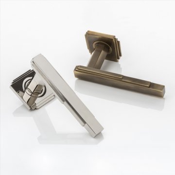 ABBOTT solid brass lever handle with square edge deco rose