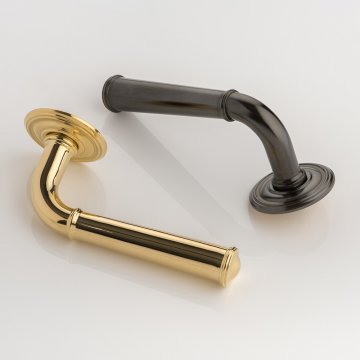Darlington II solid brass door lever handle with ornate rose