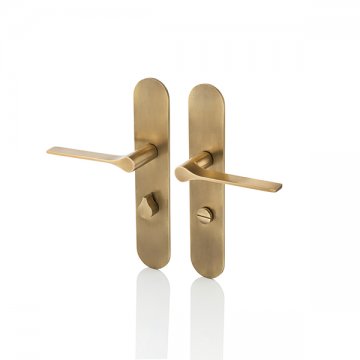 Fonteyn door lever handle with round backplate and privacy turn/release