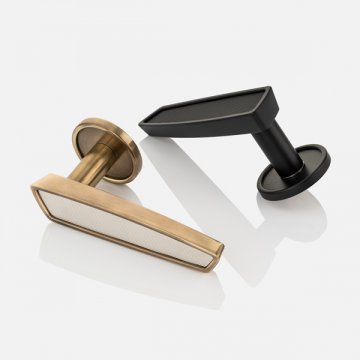 Mount solid brass door lever handle with round rose