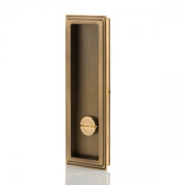 Dewhurst solid brass recessed pull with privacy turn/release