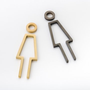 Solid brass 3D bathroom sign - Female
