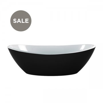 Amalfi 55 Countertop Basin White Interior & Black Exterior