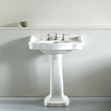 Paris 760mm basin on pedestal. Zero, one or three tap holes.