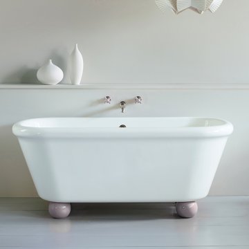 Rockwell bath in white with Pale Pink feet 1700 x 800mm