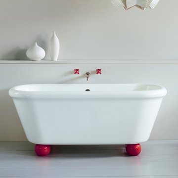 Rockwell bath in white with Lipstick Red feet 1700 x 800mm