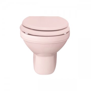 Rockwell wall hung toilet pan in Pale Pink