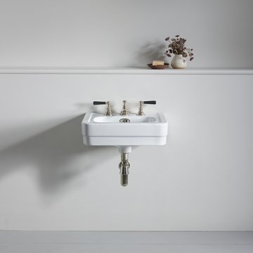 Soho powder room basin 500w x 405d. Zero, one or three tap holes.