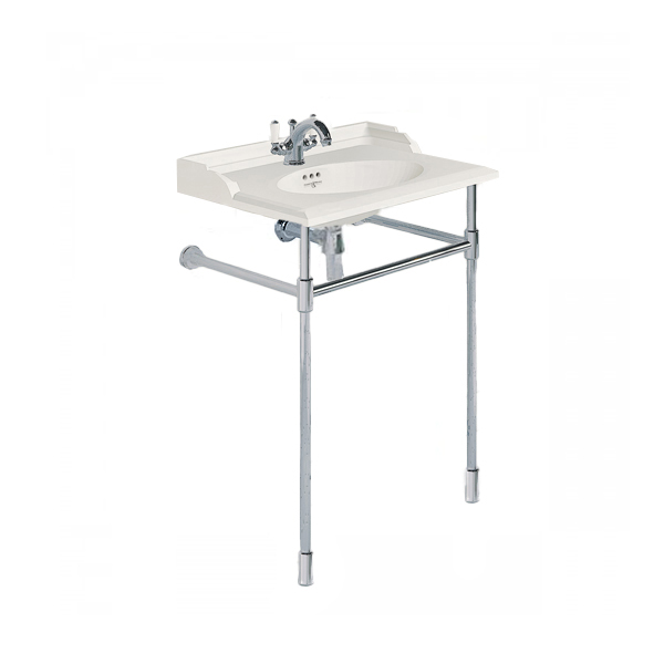 Perrin & Rowe - Victorian 630mm basin, basin stand with tubular feet, basin mixer and bottle trap in Chrome - C709 - QTY:1
