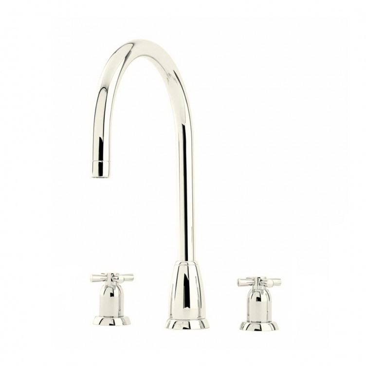 PERRIN & ROWE - Callisto three hole mixer with crossheads & a round spout - AU4885NI QTY:3