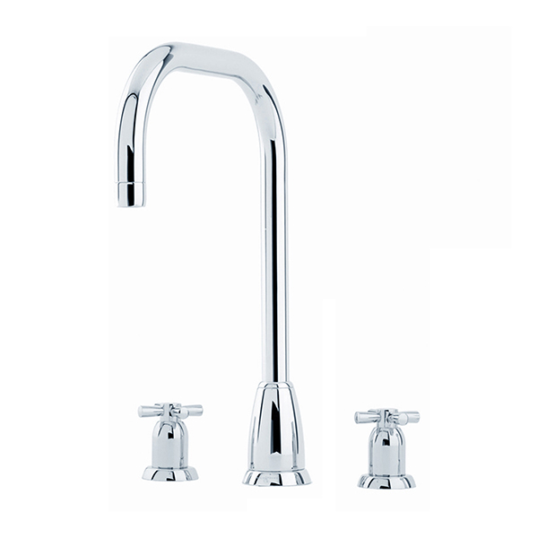 PERRIN & ROWE - Callisto three hole mixer with crossheads & a square spout - AU4887CP QTY:2