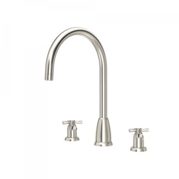 PERRIN & ROWE - Callisto three hole mixer with crossheads & a round spout - AU4885PF QTY: 2