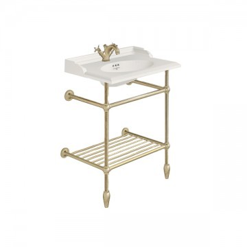 Perrin & Rowe - Victorian 630mm basin, basin stand with tapered feet, basin mixer and bottle trap in Chrome - C763 - QTY:1