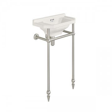 Perrin & Rowe - Art Deco 525mm basin, basin stand with traditional joints and pointed feet and bottle trap in Pewter - C766 - QTY:3