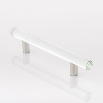 Joseph Giles - 2 x Solid Glass Cabinet Handles with Polished Stainless Steel Stems 200mm