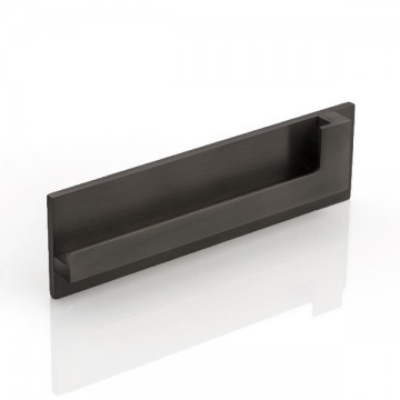 Joseph Giles - ROHE Solid Brass Recessed ‘L shaped’ Cabinet Handle 175mm in Dark Bronze Waxed
