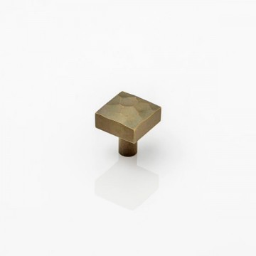 Joseph Giles - HAMMERED Solid Brass Cabinet Pull 30mm in Mid Antique Brass Waxed
