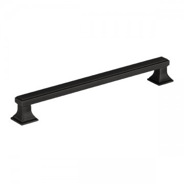 Armac Martin - 4 x Jefferson Pull Handle 227mm in Matte Black Satin Lacquered