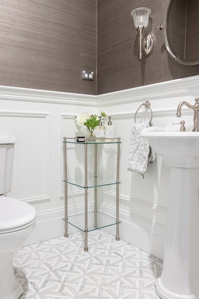 Country style pedestal basin and toilet in white chinaware from England