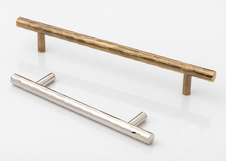 The cabinet handles with Hammered textured detailing, made in the UK by Joseph Giles for Australia.