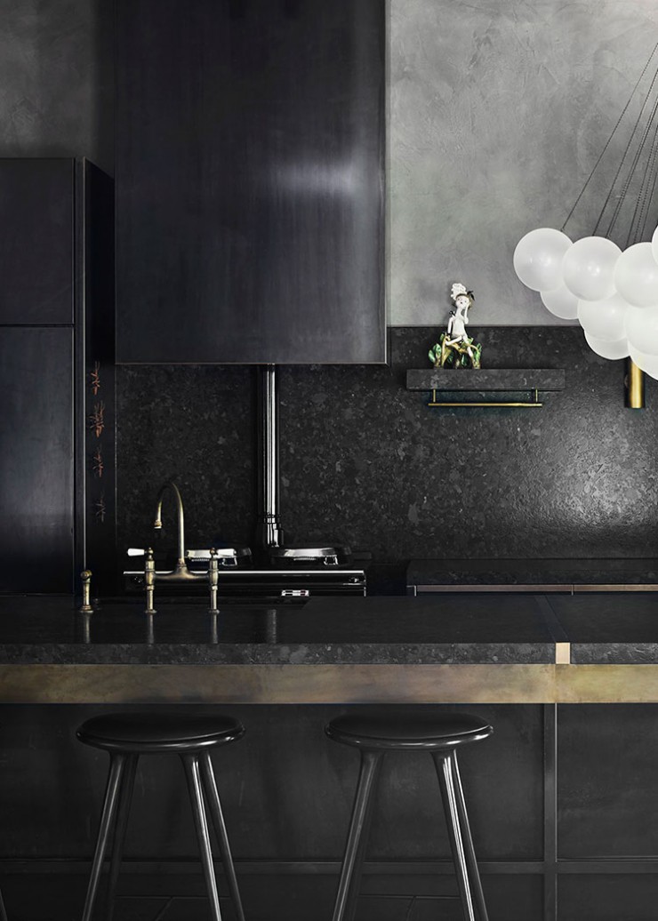 Aged brass kitchen tap used in architectural specifications in Australia by top 50 VL studios like Flack Studio